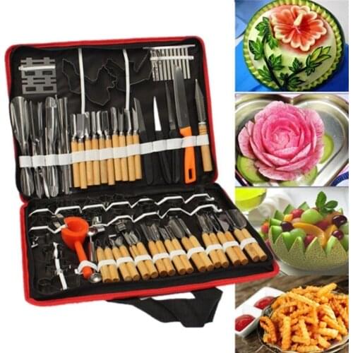 80pcs/Set Hot Multifunctional Portable Vegetable Fruit Food Wood Box Engraving Peeling Carving Tools Kit Pack Hogard