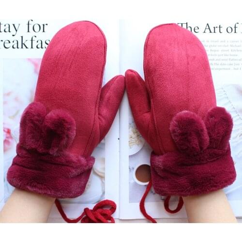 New Suede Mittens Suitable For Girls Short Styles Of Various Colors Fashion Mittens For Winter And Cold Protection