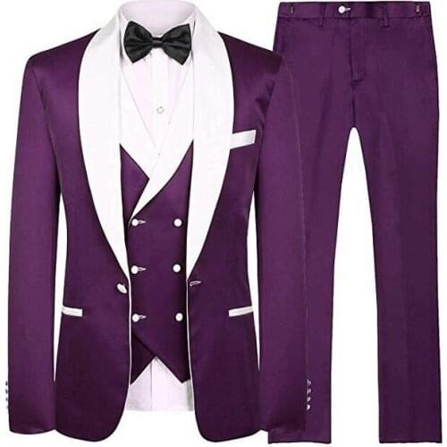 New Arrival One Button Groomsmen Shawl Lapel Groom Tuxedos Men Suits Wedding/Prom Best Man Blazer ( Jacket+Pants+Vest+Tie)
