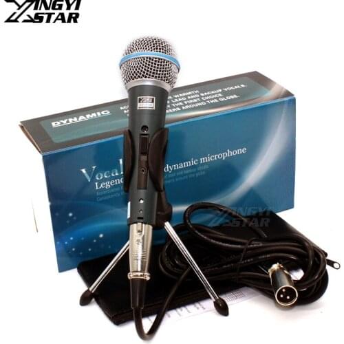 BT58A Switch Dynamic Wired Microphone Stand Desktop Holder For BETA 58 BT 58A Mixer Audio Karaoke Mic Microfone With Audio Cable