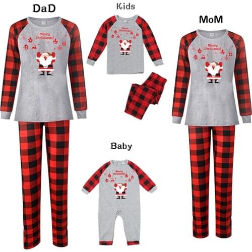 Christmas Family Matching Clothes Pajamas Set Printing Clothes Mother Daughter Father Son Baby Romper Matching Christmas Outfits
