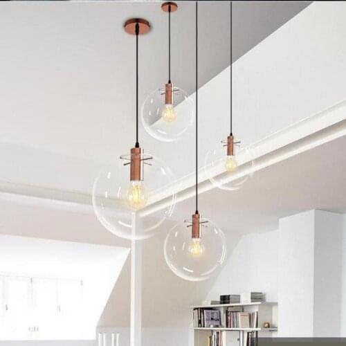 New Nordic Modern Simple Glass Ball Chandelier Fashion Personality Creativity Single Head Restaurant Bar Lighting Gold Lamp