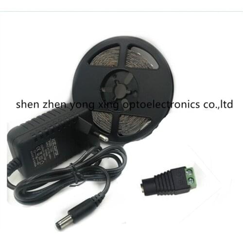 White/Warm white/Bule/Red/Green/Yellow 5m SMD 3528 LED strip light diode tape 300leds non waterproof+DC 12V 2A power adapter
