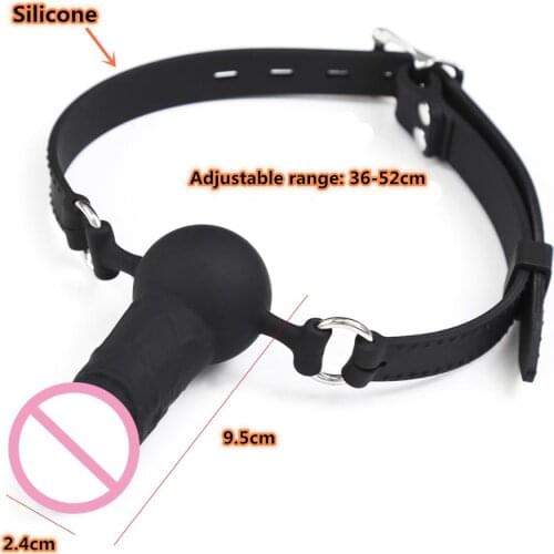 Adult Products Silicone Dildo Gag Ball BDSM Bondage Gear Open Mouth Breathable Sex Ball Harness Strap Gag Sex Toys for Women