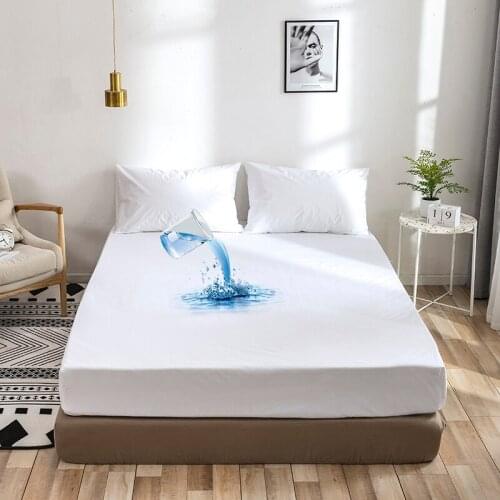 Waterproof Anti Mite Mattress Protector Cover Solid Fitted Sheet Protection for Woman Baby Children Kids Bed Linens with Elastic