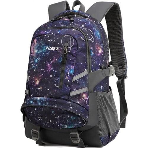 Student safety and comfort breathable school bag reflective strip night bag outdoor travel mountaineering bag leisure backpack