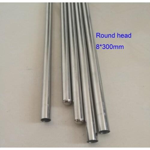 5 pieces, 8mm*300mm Grade A Quality SS304 One End Round head Closed Stainless Steel Thermocouple Protection pipe Sleeves