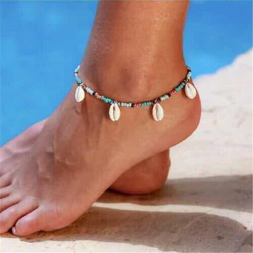 YADA shell beads elastic force Braided Anklets for Women Foot ankle Barefoot Sandals Weave shells Bracelet ankle Female AT200059