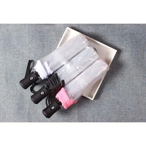 Transparent Umbrella For Women Female Cheap Automatic Folding Umbrellas Rain Chinese Transparent umbrell