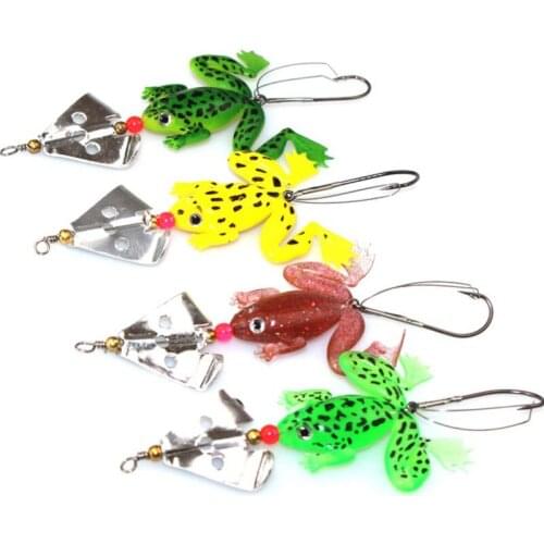 1 PCS Rubber Frog Software Fake Lures Outdoor Fishing Baits 8cm 6.2g 4 Colors Bass CrankBait Tackle Bait Lure