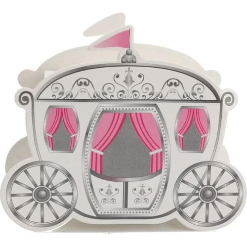 10pcs Miniature Paper Pumpkin Carriage Candy Gift Box For Princess Wedding Party Guests Present Cinderella Package Europe Style