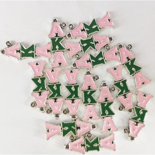 10Pcs Many Kinds Pink Green Letter Bracelet Charms DIY Jewelry Women Accessories
