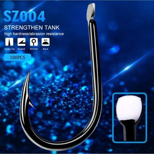 100pcs/lot 1#-15# ISEAMA Fishhook Single Jig Hook Peche High Quality Carp Fishing Hook Anzol Pesca Treble Hooks Fishing Tackle