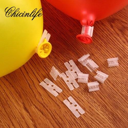 Chicinlife 100Pcs Balloons Clear Sealing Clip Ballon Clips birthday Christmas Balloon Sealing Clips wedding party supplies