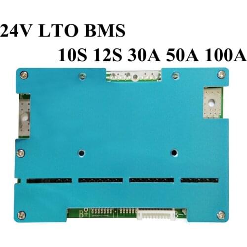 10S 24V 30A 50A 100A LTO BMS 12S 2.3V Lithium Titanate Battery PCM Protection Board 10Series 12Series for 2.4V LTO Battery Pack
