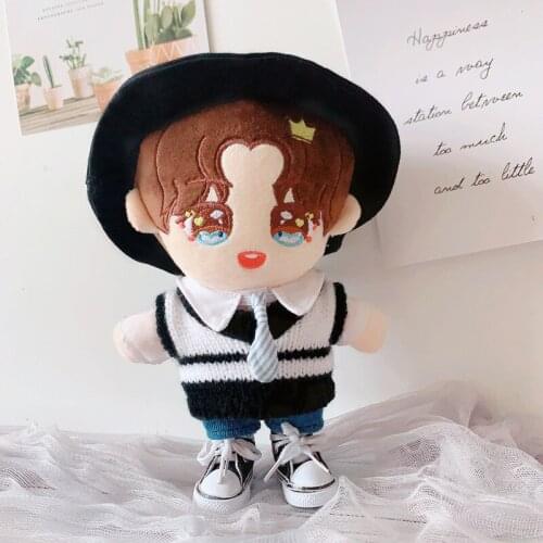 20CM Star EXO Doll Baby Clothing Vest sweater pants hat shoes set Dolls Clothes Accessories toys Gift