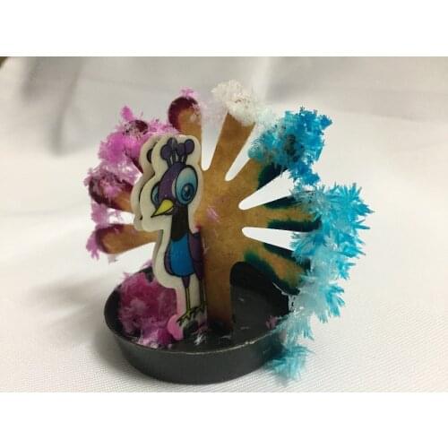 2019 9x7cm Multicolor Magic Growing Paper Peacock Tree Magical Grow Christmas Trees Arvore Magica Kids Science Toys For Children