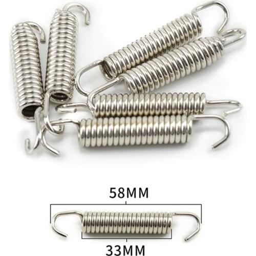 6pcs 58mm Stainless Steel Motorcycle Exhaust Mounting Spring Rotatable with Welding Fastener for Honda