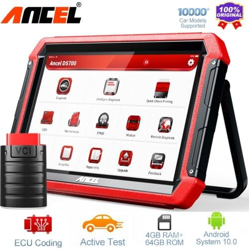 Ancel DS700 Full System Diagnostic Auto Active Test ECU Coding SRS TPMS Program DPF Oil AF Adjustment OBD2 Automotive Scanner
