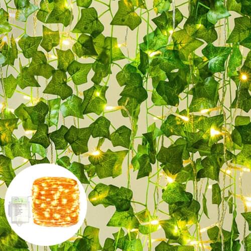 ANENG Vine String Lights 79in 20-LED Battery Powered Artificial Ivy Leaf Garland Fairy Lights for Home Wedding Party Decor