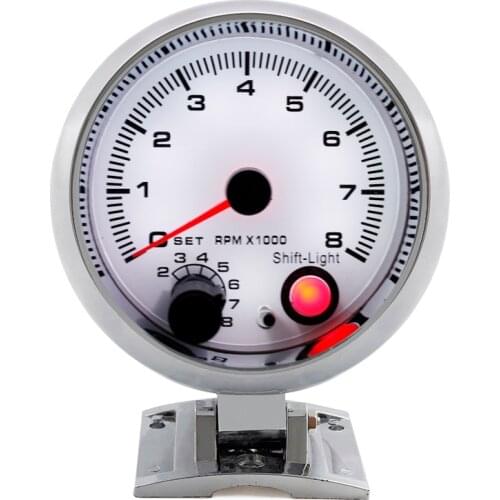 Auto Car Tachometer Tacho Gauge 0~8000 RPM Meter 2" 52mm Universal Car Motor 7 Colors Led White Meter Pointer RPM 12V Gasoline