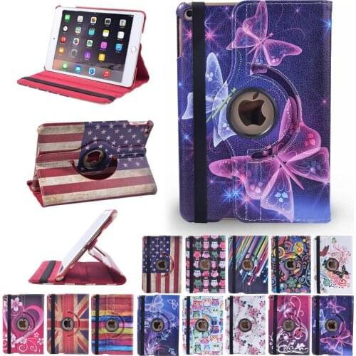 Tablet Case For Apple iPad MiNi 4/5 360 Swivel Smart Funda Pu Leather Smart Cover Case for Apple iPad MiNi 4/5 Stand Case