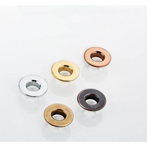 Bathroom Black/Gold Sink Round Hole Overflow Cover Basin Ceramic Pots Overflow Covers Kitchen Sink Bathroom Accessories