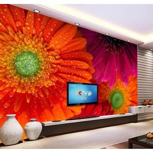 Custom papel DE parede floral, 3d chrysanthemum murals for the sitting room bedroom dining room TV wall waterproof wallpaper