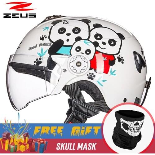 ZEUS boy child motorcycle helmet baby Half Face motorcyclist Helmet scooter cartoon skating skiing caps helmets