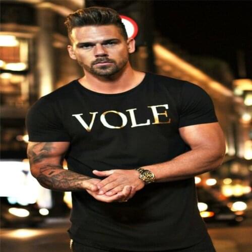 Muscle fitness brother T-shirt short sleeve men breathable European and American sports trend street fashion culture manufacture