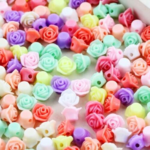GHRQX Hot Sell Colorful roses loose beads DIY Beads Bracelet making 30 pcs