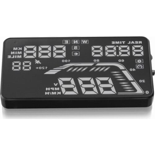 Hot sale HUD Display Consumption Data Q7 5.5 Inch OBD 2 GPS function Digital speedometer Heads Up colorful