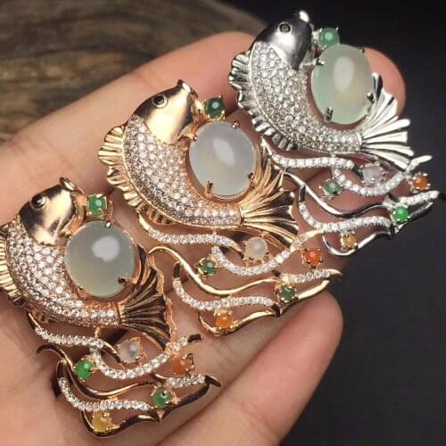 Fine Jewelry Real 925 Steling Silver s925 Myanmer Origin 100% Natural Jade Gemstone Female Pendant Necklaces Christmas Gift