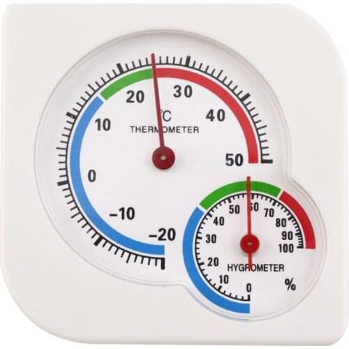 Classic WS-A7 Indoor Outdoor Mini Wet Hygrometer Humidity Thermometer Temperature Meter Mechanical Thermometer White