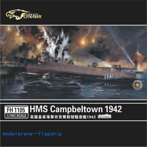 Flyhawk FH1105 1/700 HMS Destroyer Campbeltown 1942 Plastic Model Building Kit