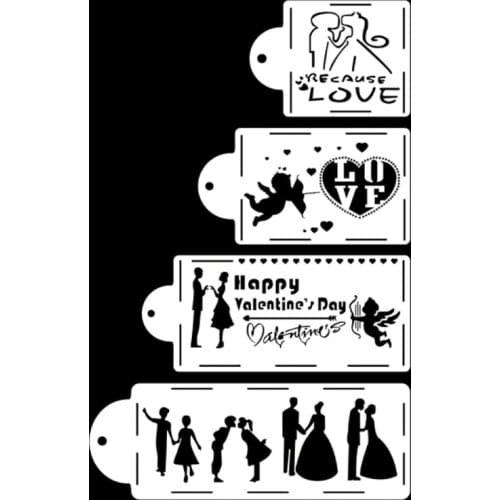 Stencil Valentines Day Painting Template For Painting Wall Scrapbooking Photo Album Embossing Bullet Journal Stencils Reusable