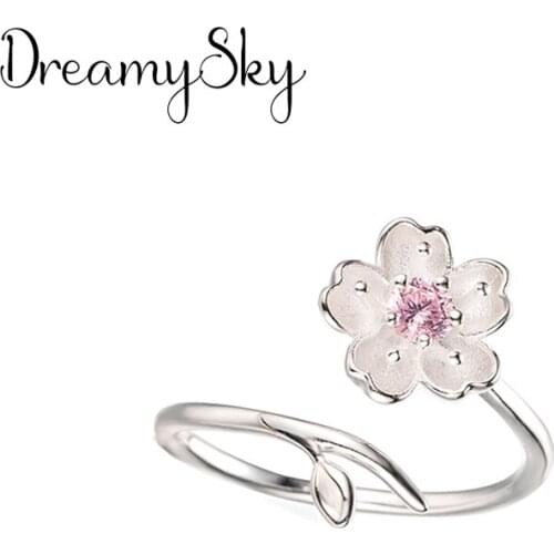 Trendy Bohemian Silver Color Pink Zirconia Flower Rings For Women Girls Gift Vintage Large Engagement Ring Anillos Anelli