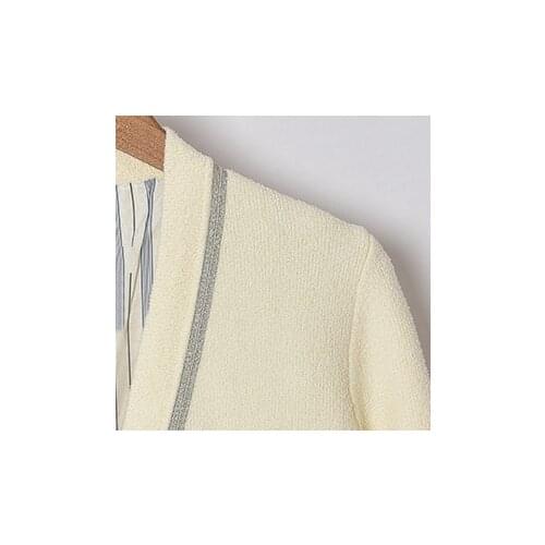 2020 New Autumn and Winter French Style V-neck Tweed Knitted Cardigan Jacket