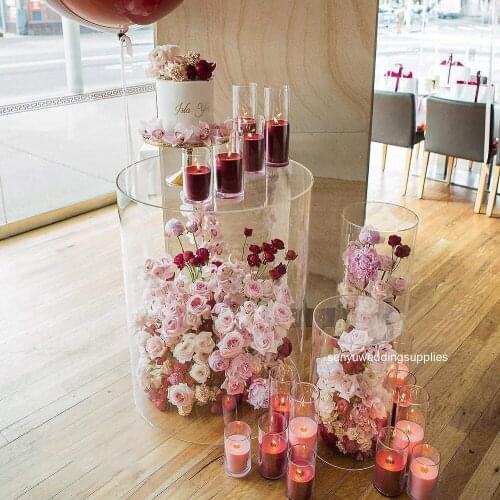 New style acrylic crystal decorative pillar wedding stage pillars for sale senyu1690