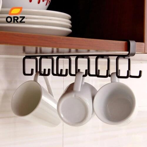 ORZ Kitchen Storage Rack Cupboard Hanging Hook Shelf Cup Dish Hanger Chest Storage Shelf Bathroom Holder Organizer Hooks