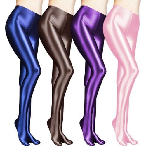 Sexy Glitter Shiny Leggings Stockings Yoga Pants Women Glossy High Waist Tights Trousers Workout Fitness Club Dance Pantyhose
