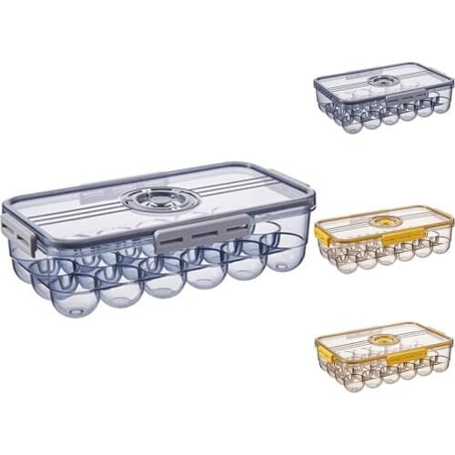 Refrigerator Storage Egg Boxpet Plastic Clear Freezer Eggs Storage Container Kitchen Refrigerator Organizer-ABUX