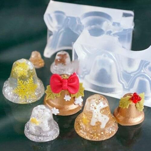 Clear Silicone DIY Christmas gift Bell Mold For Epoxy Resin Jewelry Making Craft Tools resin molds forjewelry