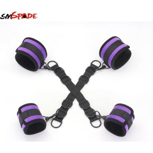 Smspade bdsm Bondage Kit Wrist & Ankle Cuffs Sex Handcuffs Chastity Belt Female Sex Toys for Couples Slave Lock Cuffs Sex Shop