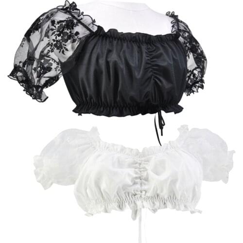 Plus Size Medieval Dirndl Oktoberfest Costume Germany Bavarian Lace Underwear Blouse Cosplay Tavern Carnival Fancy Party