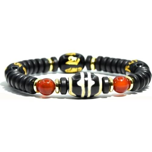 Tibet DZI Bracelet Daluo double tiger tooth totem 12*16mm agate beads DZI coconut shell beads series men&women bracelet