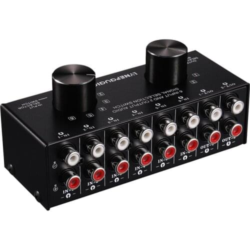 6 Input 2 Output Audio Signal Switcher Audio Power Amplifier Splitter Switcher B822 Speaker Switch Distributor Two-way Switching