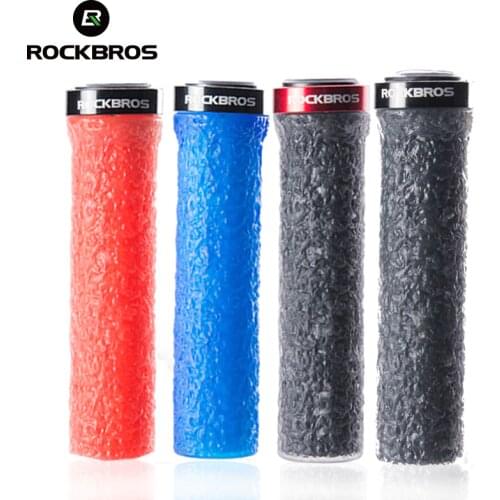ROCKBROS MTB Bicycle Grips Cycling Handlebar Grips Shockproof Rubber Anti-slip Grips Bar Brake Handle Rubber Bike Accessories