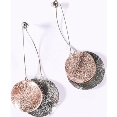 Dangling Gold color Bling Bling Strawberry Long Earrings Women Vintage Fancy Geometric Circular Earings Female Jewelry Gift