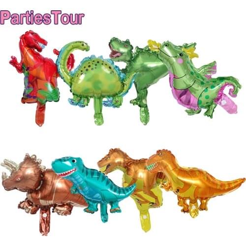 8pcs/set mini Dino Helium Balloons Kids Birthday Dinosaur Party Foil Inflatable Ballons Amnimal Globos Baby Shower Party Favors